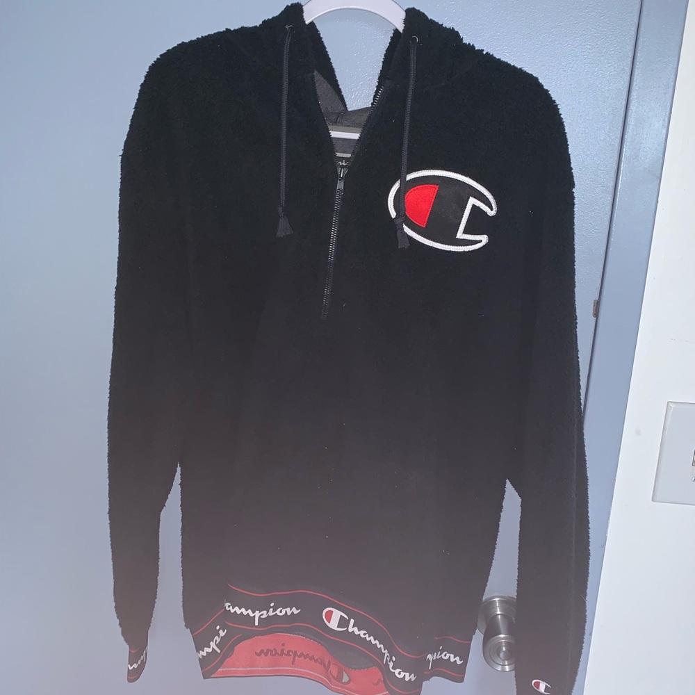 Champion Big C Sherpa Half Zipper Hoodie